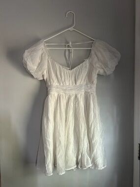 Altar'd State White Smocked Bodice Dress